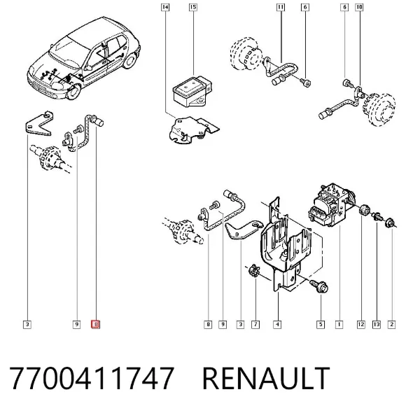 Sensor ABS 7700411747 Renault (RVI)