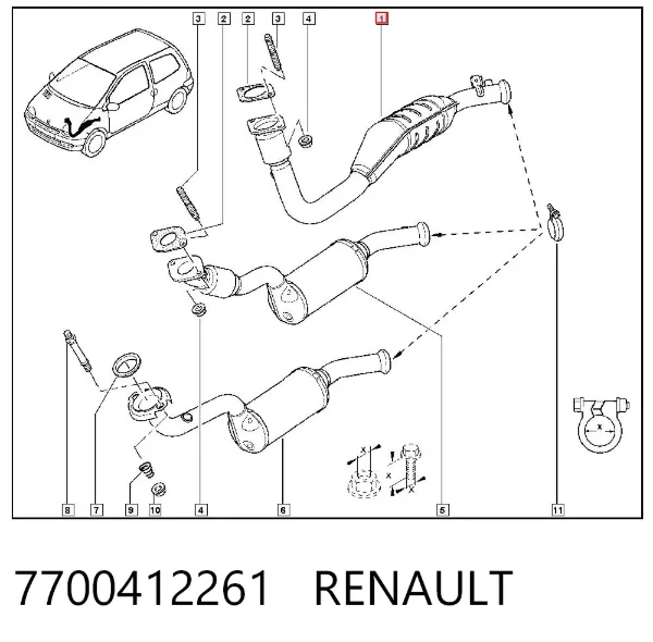 Catalizador 7700412261 Renault (RVI)
