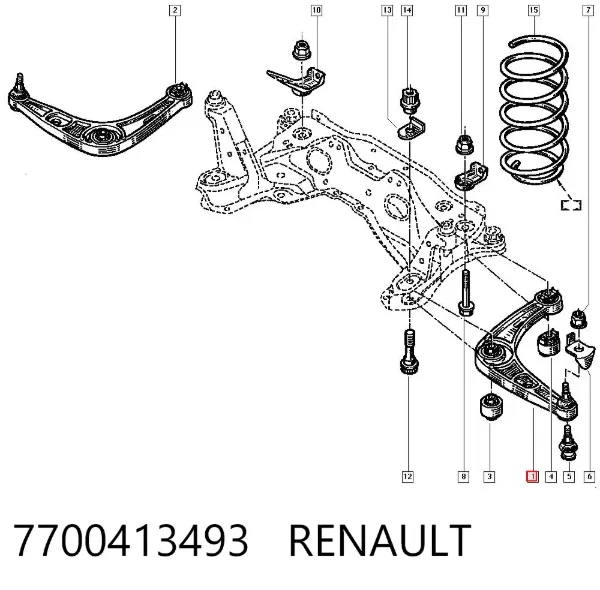 Brazo inferior izquierdo de la suspensión delantera 7700413493 Renault (RVI)