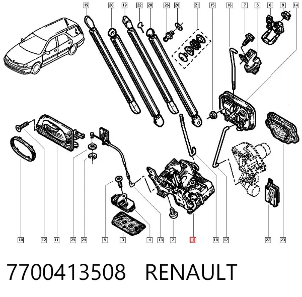 Cerradura de maletero Renault Laguna I