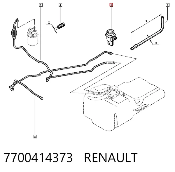 Interruptor de emergencia de combustible 7700414373 Renault (RVI)