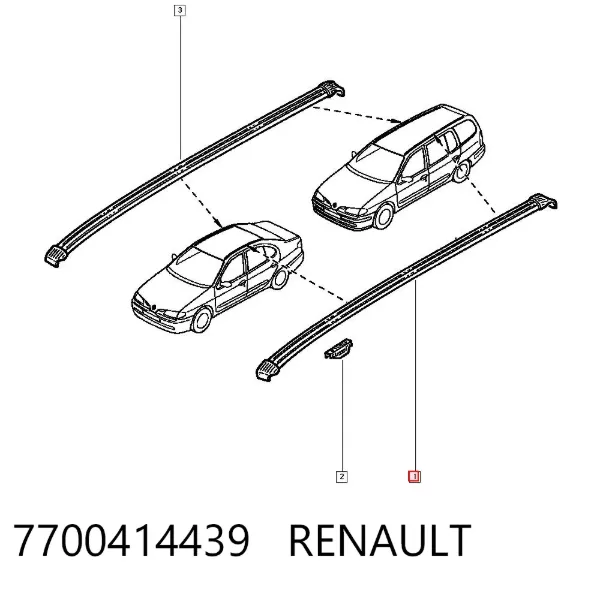 Moldura de techo izquierda 7700414439 Renault (RVI)