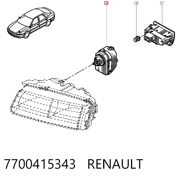 Motor regulador de faros 7700415343 Renault (RVI)