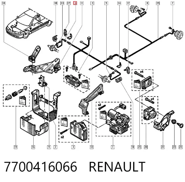 Sensor ABS 7700416066 Renault (RVI)