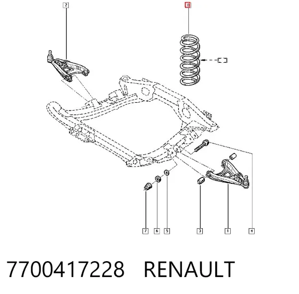 Muelle delantero 7700417228 Renault (RVI)