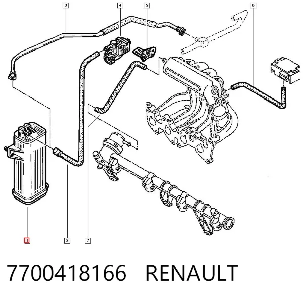 Filtro de carbón activado 7700418166 Renault (RVI)