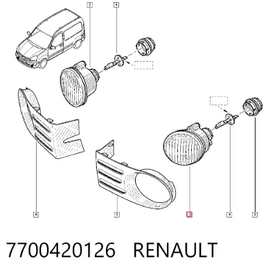 Faro antiniebla izquierdo RENAULT 7700420126
