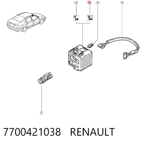 Reloj interior 7700421038 Renault (RVI)