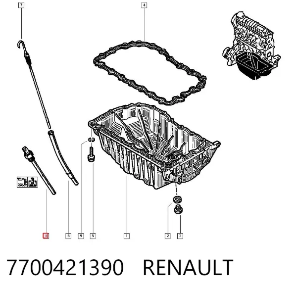 Sensor de nivel de aceite 7700421390 Renault (RVI)