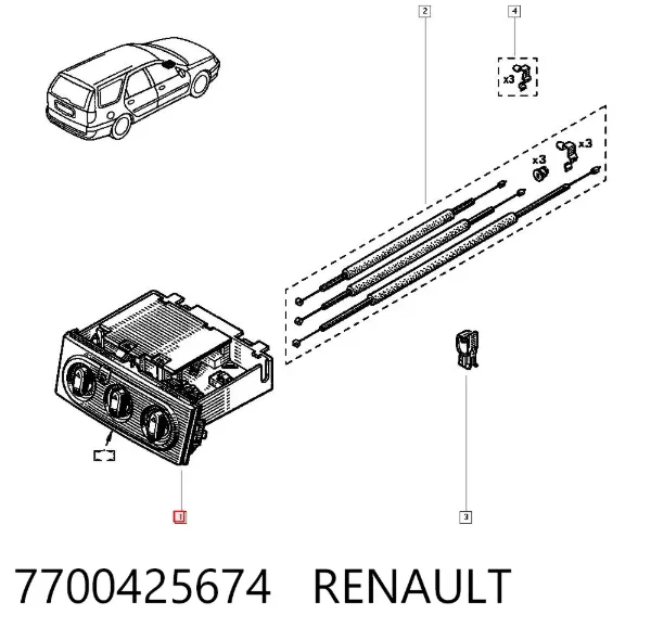 Unidad de control aire acondicionado 7700425674 Renault (RVI)