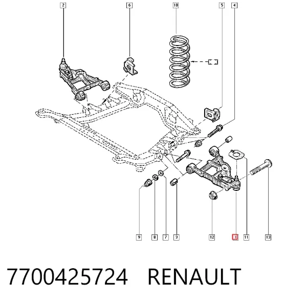Brazo inferior izquierdo de la suspensión delantera 7700425724 Renault (RVI)
