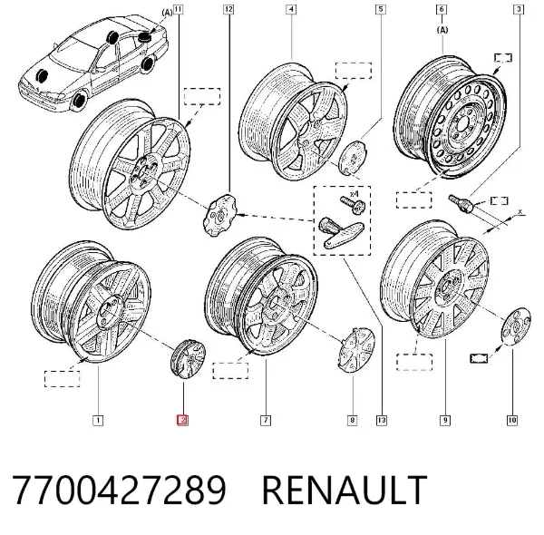 Tapacubos 7700427289 Renault (RVI)