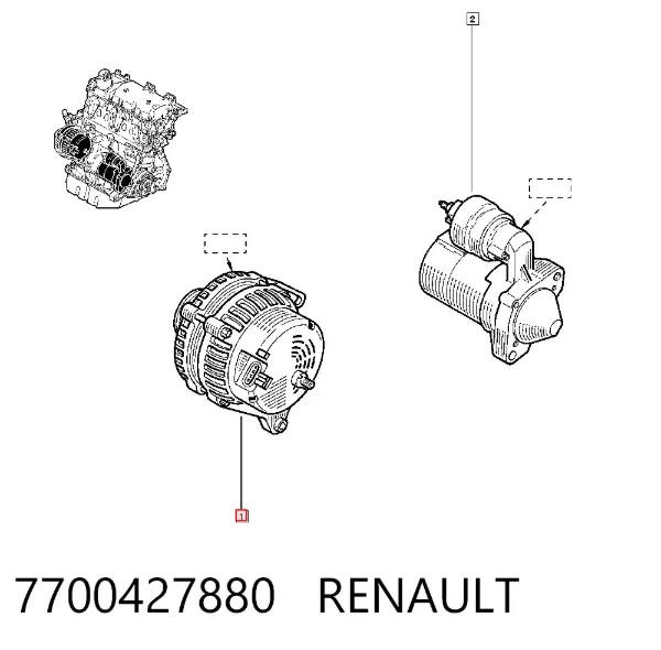 Alternador 7700427880 Renault (RVI)