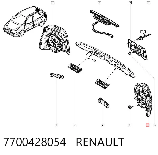 Piloto trasero izquierdo 7700428054 Renault (RVI)