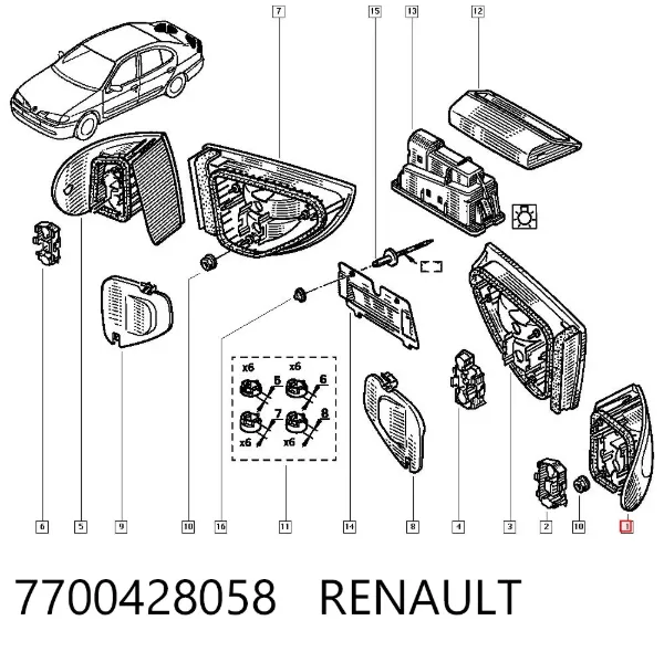 Piloto trasero exterior izquierdo 7700428058 Renault (RVI)
