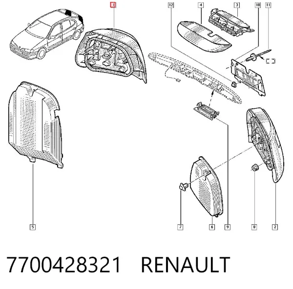 Piloto trasero derecho 7700428321 Renault (RVI)