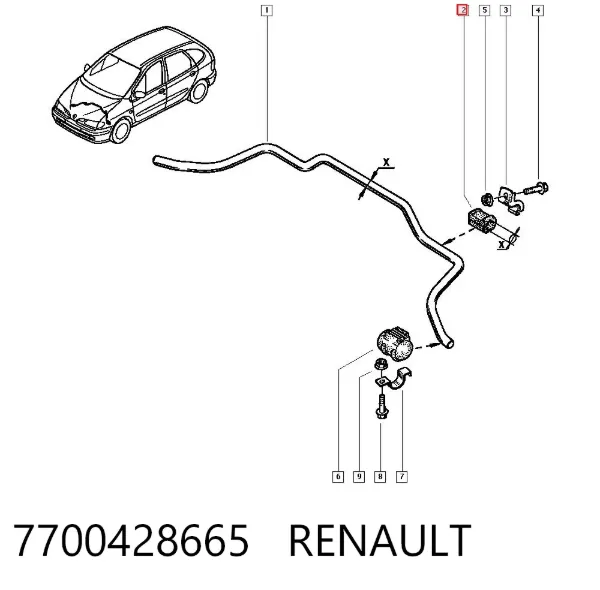 Buje interior del estabilizador delantero 7700428665 Renault (RVI)