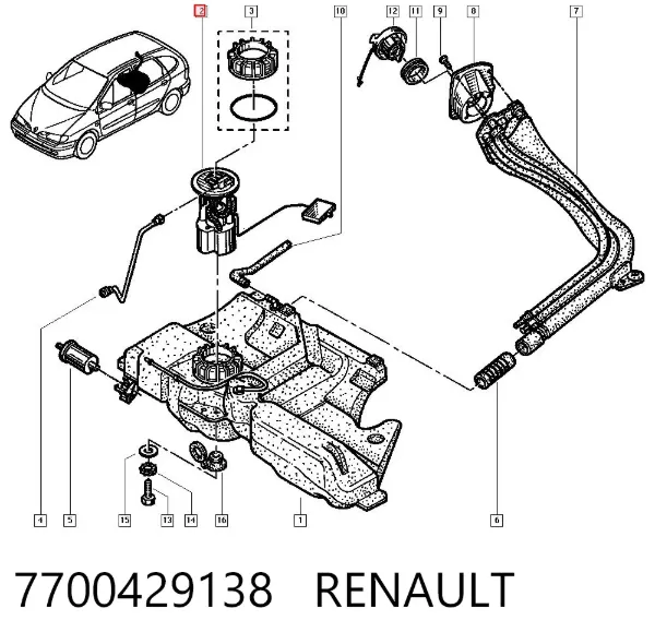 Bomba de gasolina 7700429138 Renault (RVI)