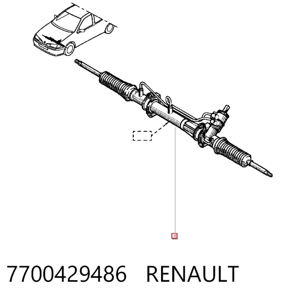 Cremallera de dirección 7700429486 Renault (RVI)