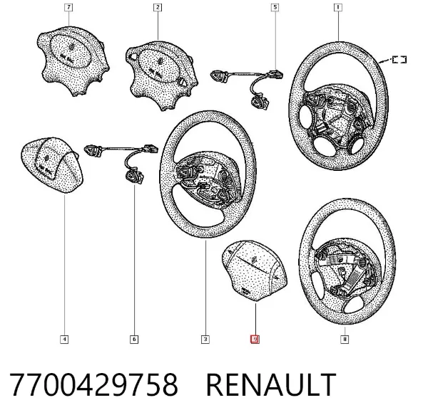 Airbag de volante 7700429758 Renault (RVI)