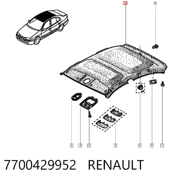 Techo interior 7700429952 Renault (RVI)