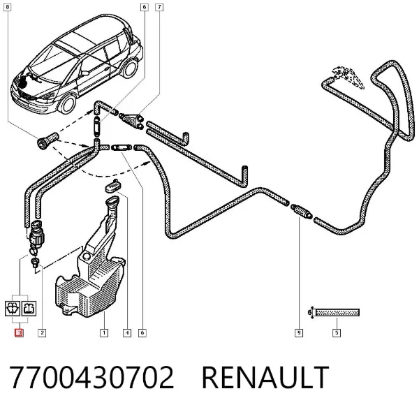 Bomba-motor de limpiaparabrisas delantero/trasero 7700430702 Renault (RVI)
