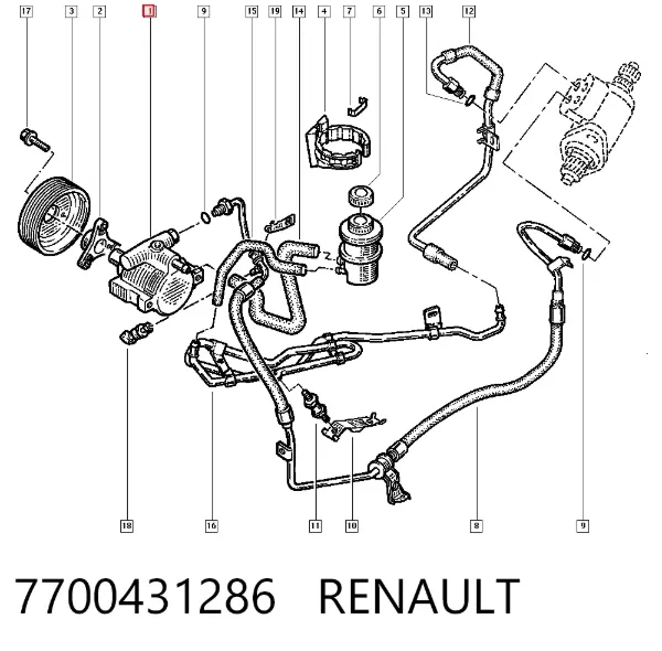 Bomba de dirección 7700431286 Renault (RVI)