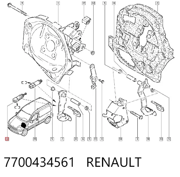 Interruptor de luz de freno 7700434561 Renault (RVI)