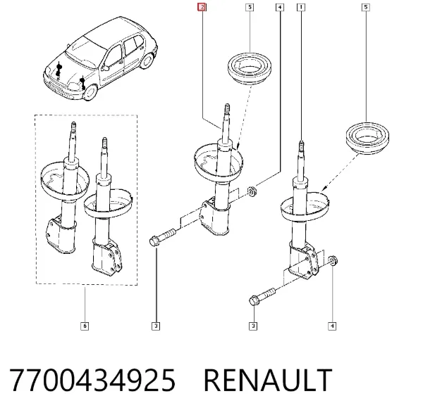 Amortiguador 7700434925 Renault (RVI)