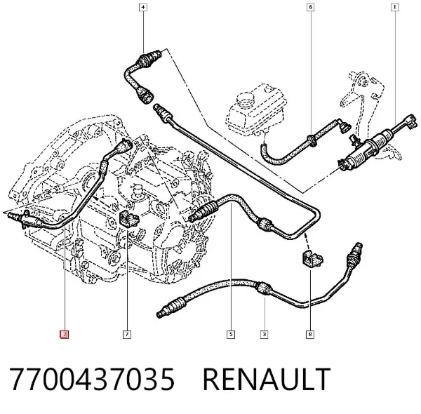 Tubo de embrague 7700437035 Renault (RVI)