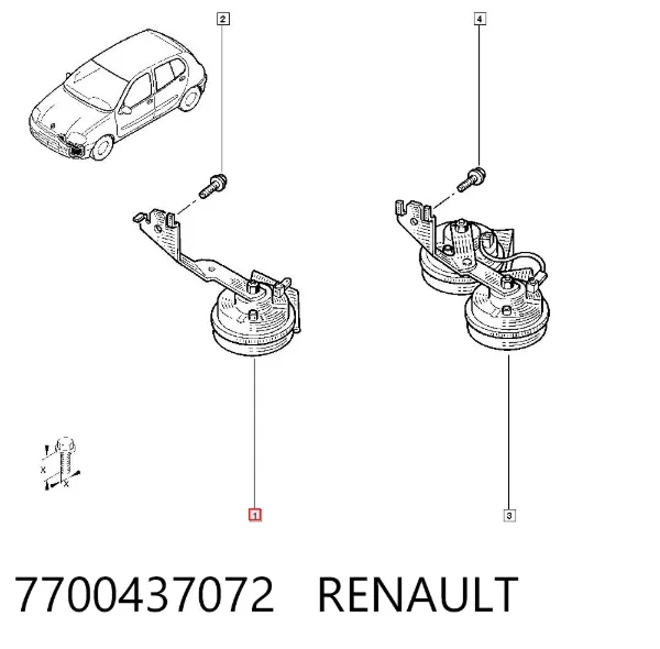 Claxon 7700437072 Renault (RVI)