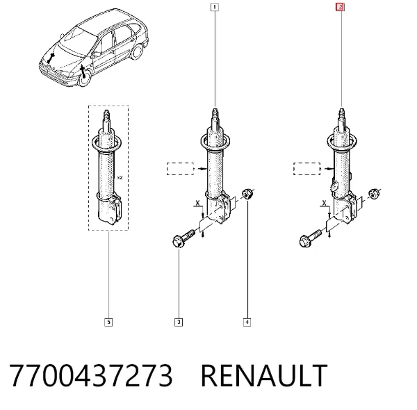 Amortiguador 7700437273 Renault (RVI)