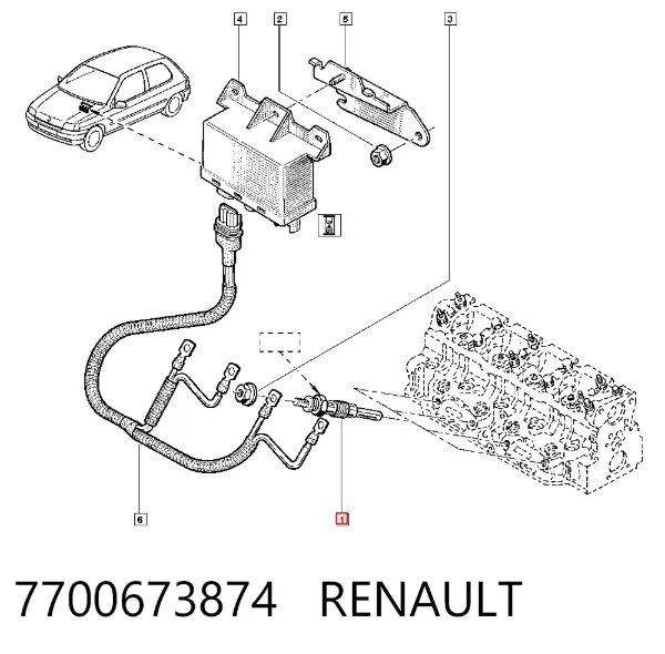 Bujía de precalentamiento 7700673874 Renault (RVI)