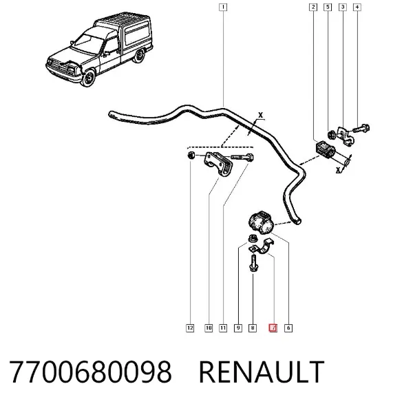 Abrazadera de la bieleta estabilizadora delantera 7700680098 Renault (RVI)