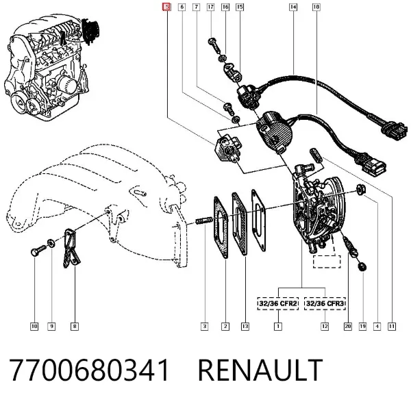 Sensor TPS 7700680341 Renault (RVI)