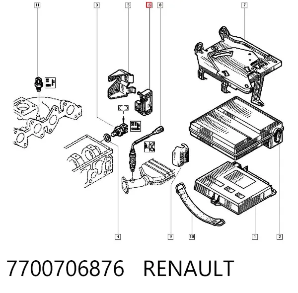 Sensor de presión del colector de admisión 7700706876 Renault (RVI)