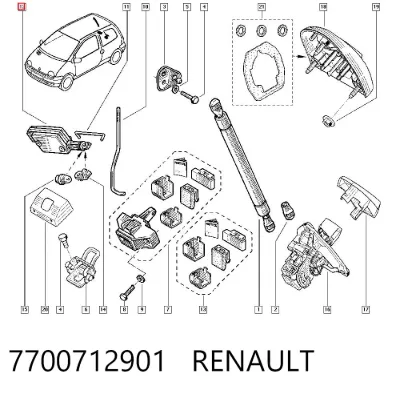 Motor de apertura/cierre de cerradura de puerta delantera izquierda RENAULT 7700712901