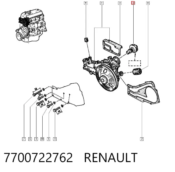 Termostato 7700722762 Renault (RVI)