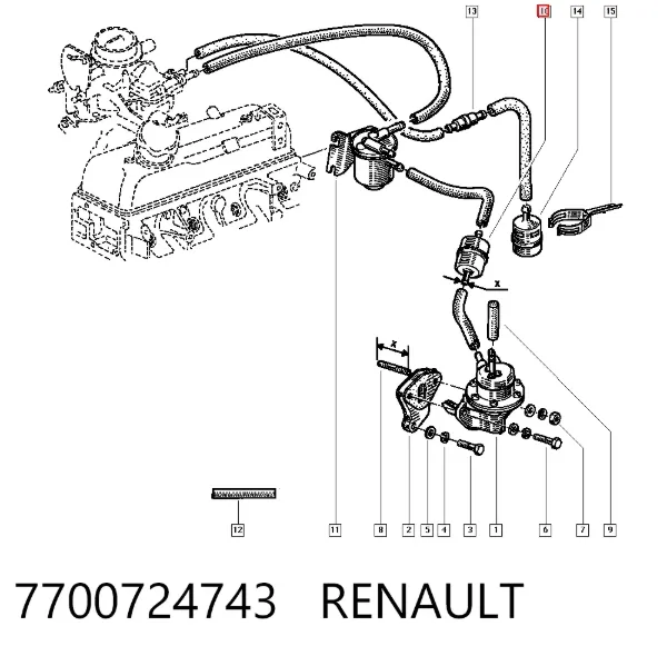 Filtro de combustible 7700724743 Renault (RVI)