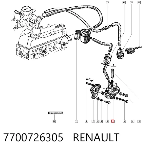 Bomba de combustible mecánica 7700726305 Renault (RVI)