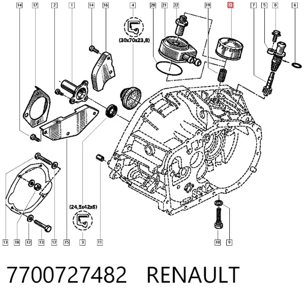 Filtro de aceite 7700727482 Renault (RVI)