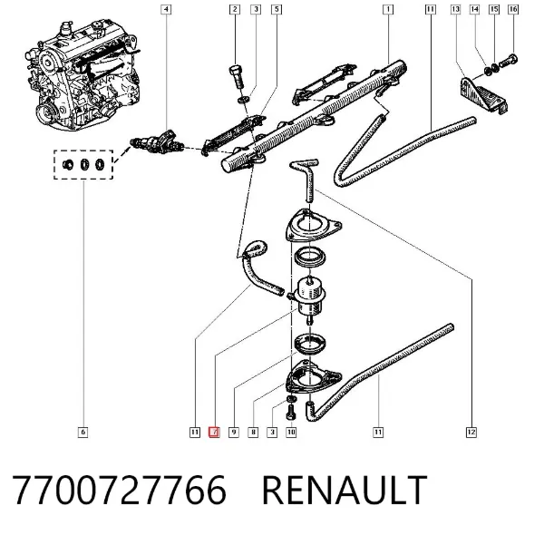 Sensor de presión de combustible 90166629 General Motors