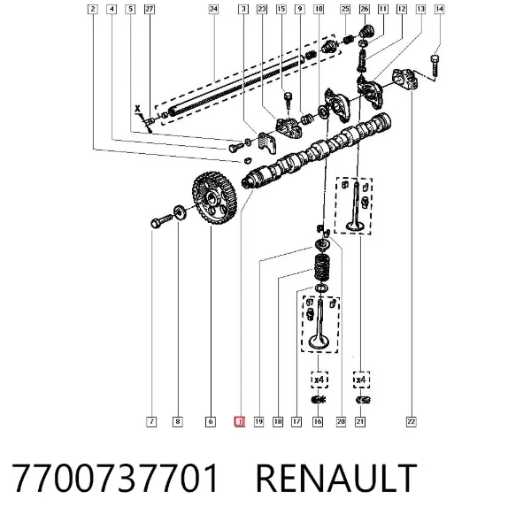 Árboles de levas 7700737701 Renault (RVI)