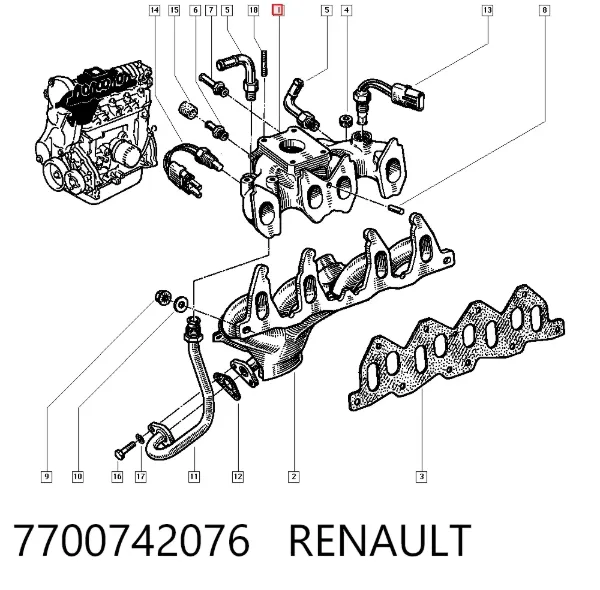 Colector de admisión 7700742076 Renault (RVI)