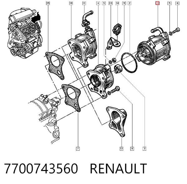 Bomba de vacío 7700743560 Renault (RVI)