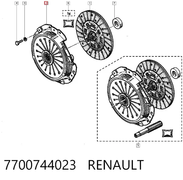 Plato de presión de embrague 7700744023 Renault (RVI)