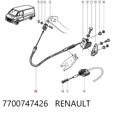 Cable de embrague RENAULT 7700747426