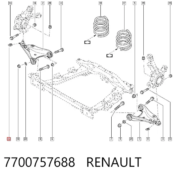 Protector de rótula 7700757688 Renault (RVI)