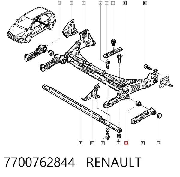 Silentblock trasero 7700762844 Renault (RVI)