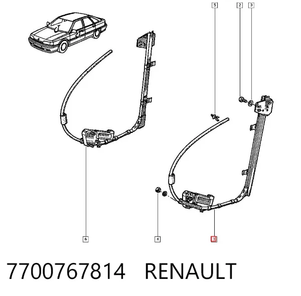 Mecanismo de elevalunas delantero izquierdo 7700767814 Renault (RVI)